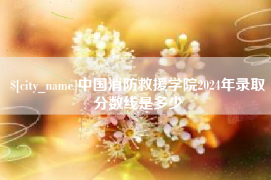 昆山中国消防救援学院2024年录取分数线是多少