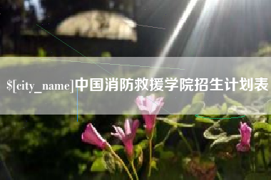 昆山中国消防救援学院招生计划表